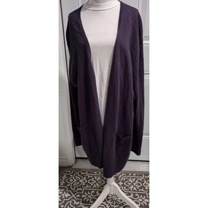 Madewell Open Front Pocketed Dark Cadet Lightweight Cardigan Size Large NWT
